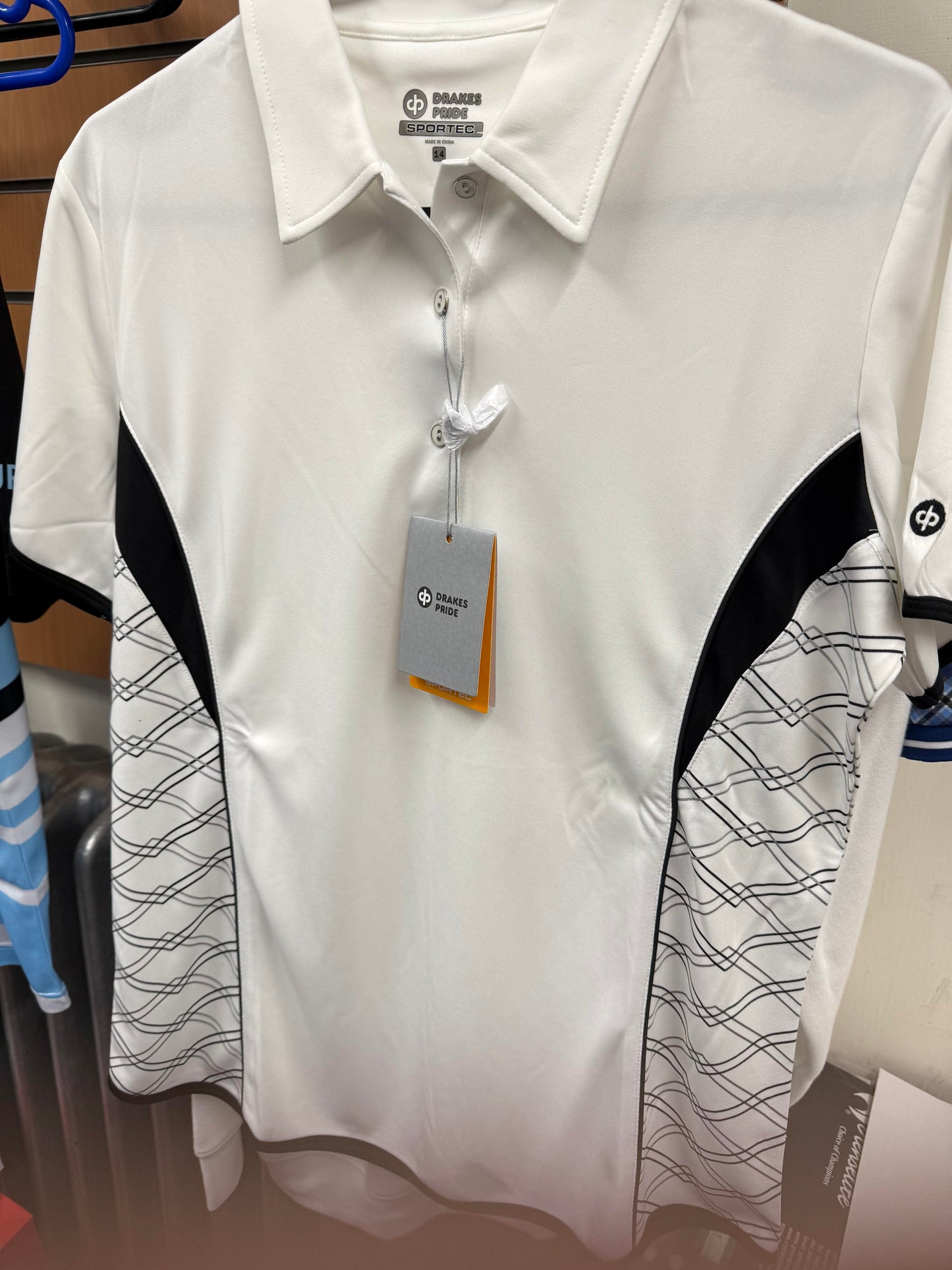 Drakes Pride Blouse White/Black/Silver 12 or 14