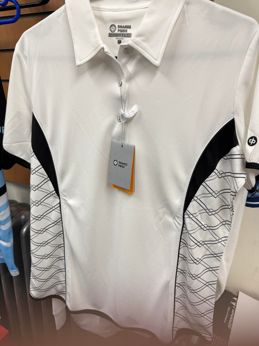 Drakes Pride Blouse White/Black/Silver 12 or 14