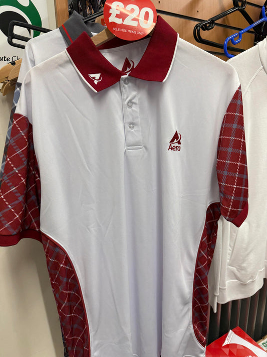 Unisex Aero Burgundy Tartan Polo Small only
