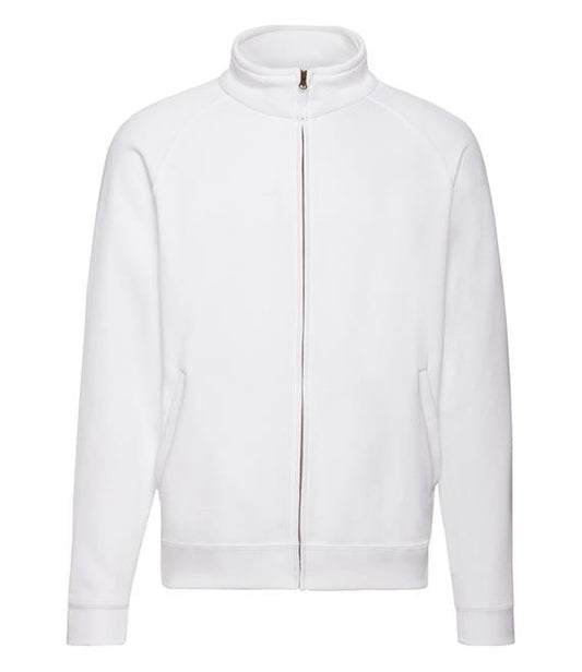 Gents Fruit of The Loom White Zipper M, XL & 2XL