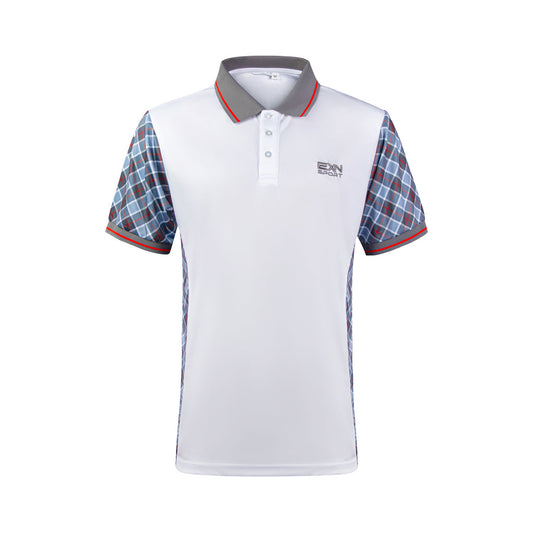NEW - EXN Sport Tartan Performance Polo Red/Grey